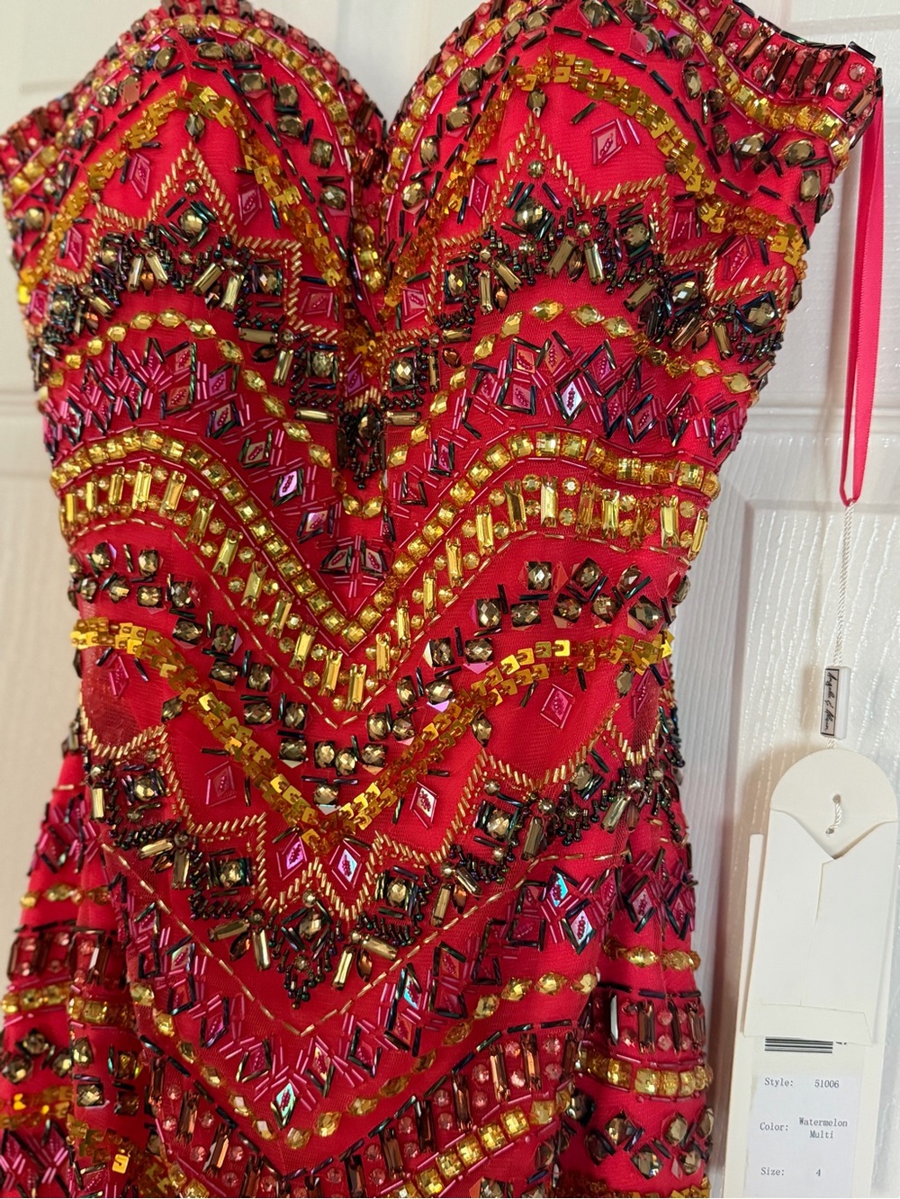NWT ~ Mori Lee 49029 Bejeweled Mermaid Prom / Evening Dress ~ Size 4 MSRP $495 - Picture 4 of 7